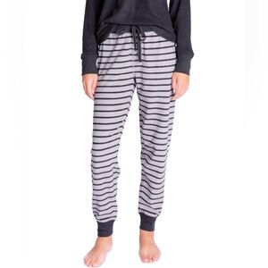 INSOMNIAX PRINTED VELOUR THERMAL PAJAMA PANTS IN HEATHER GREY Size XL